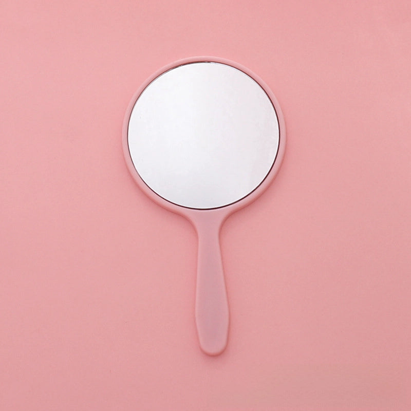 Round Mirror Mini Portable Mirror Handheld Makeup Mirror Cute Portable Handle Mirror Printable LOGO Plastic Small Mirror