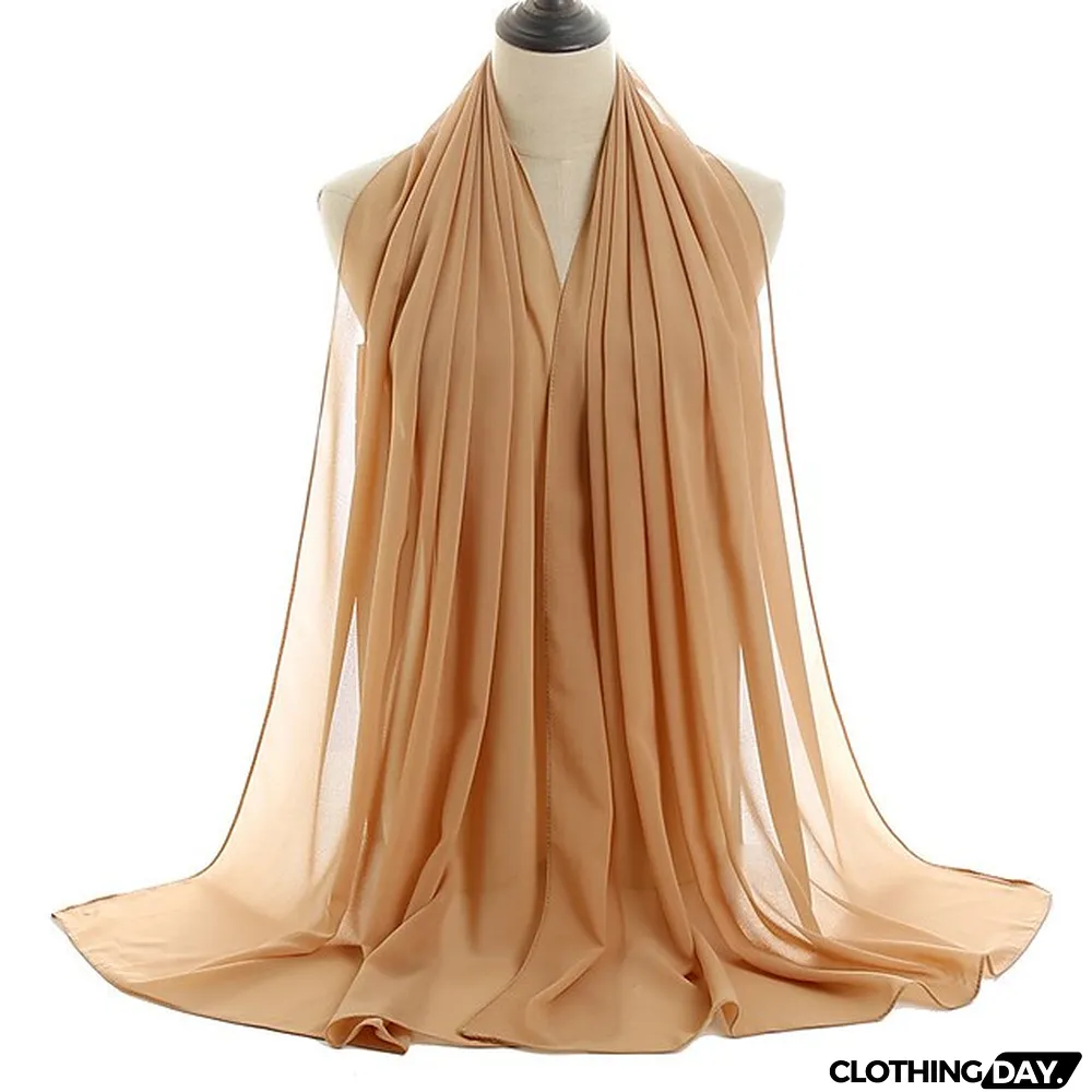 180*75cm Muslim Fashion Chiffon Hijab Scarf Women Scarves Long Shawl Islamic Hijabs Simple Head Scarf Solid Wrap Turban