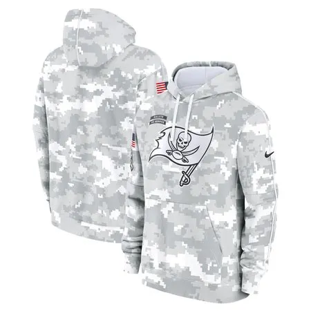 Men's Tampa Bay Buccaneers  Arctic Camo 2024 Salute to Service Club Fleece Pullover Hoodie
