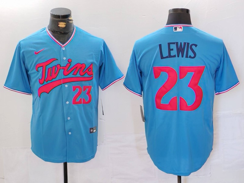 Men's Minnesota Twins Royce Lewis #23 Blue Replica Player Jersey mysite