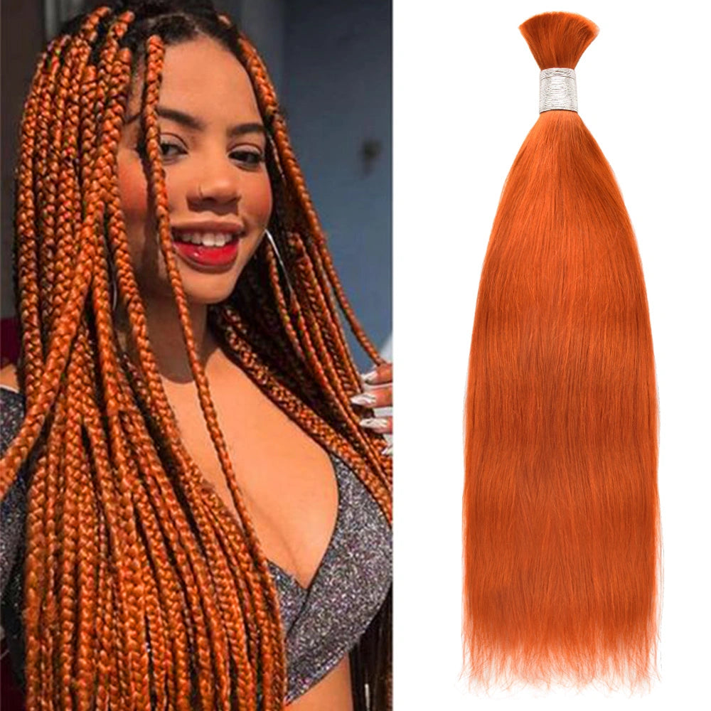 #350 Straight Hair Bulk | Boho Braids | No Weft | 100% Human Hair | BORUIHAIR