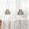 (US Local)2Pcs Special Shaped Tiger Raccoon Diamond Painting Hanging Decor Craft Kit