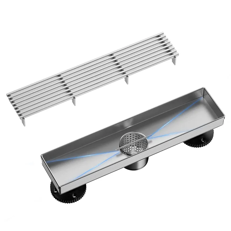  EVERSTEIN 12" Linear Shower Drain with Hair Catcher Brushed Nickel