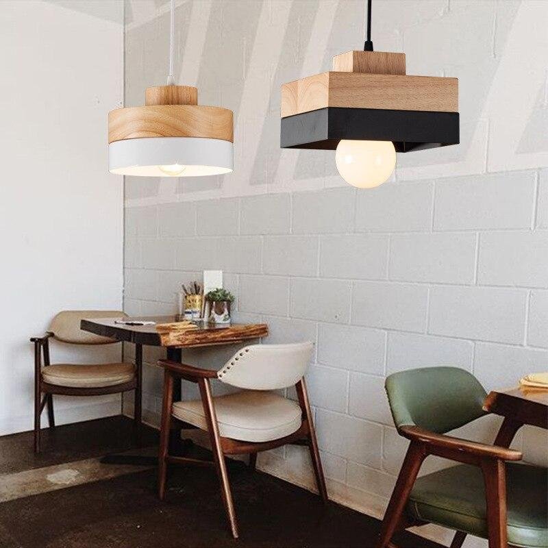 Nordic Solid Wood Lamp Simple Dining Table Pendant Lights Personality