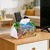 DIY Diamond Art Tissue Box Holder Cat PULeather Diamond Art Desktop Organizer Resin Rhinestone Storage Organizers Gem Art Home Office Decor Craft Gift for Women
