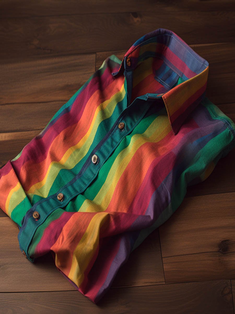 Men's Rainbow Plaid Shirt