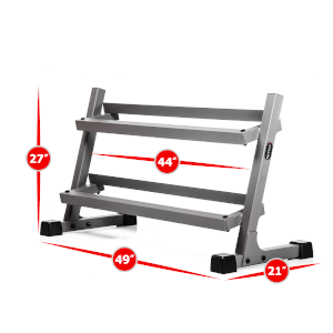 Dimensions of the XMark 4455 2-Tier Dumbbell Rack