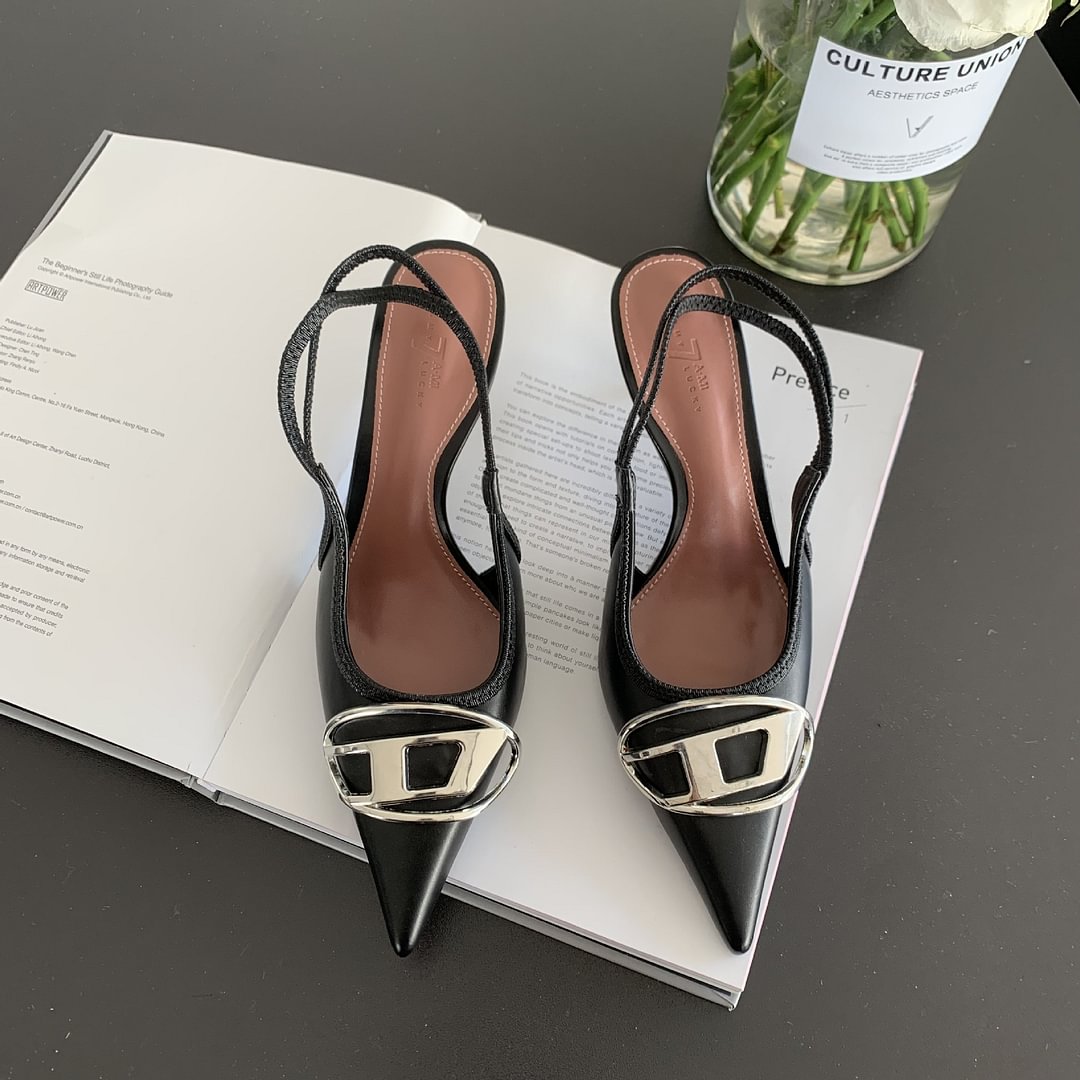Ladies Shallow Back Slim Heel Pointed Heels-PABIUYOU- Women's Fashion Leader