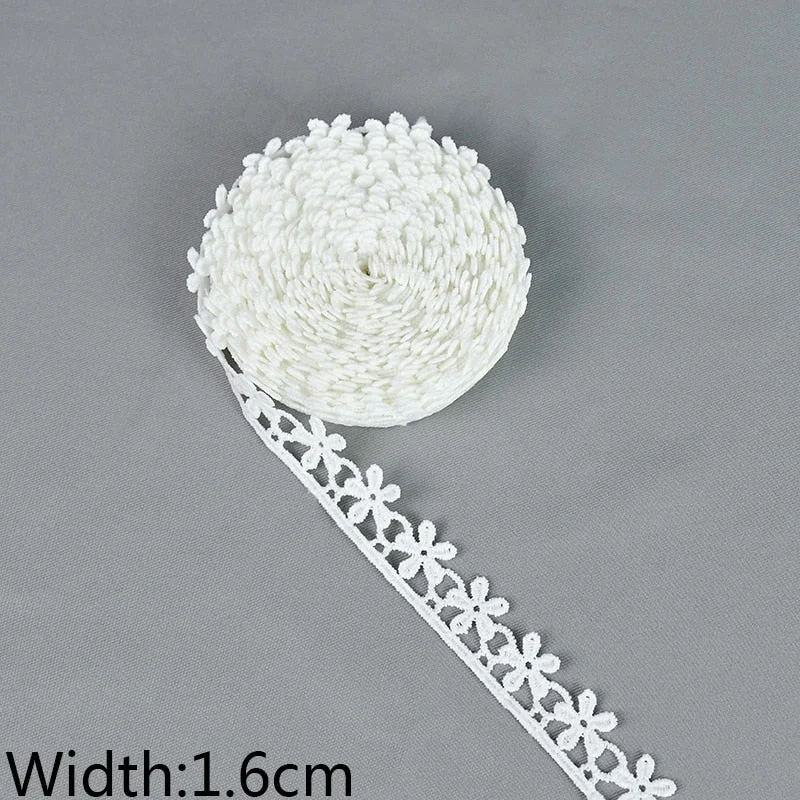 10Yards/lot White Cotton Embroidered Lace Trim Ribbons Fabric DIY Sewing Handmade Craft Materials Garment Clothes Accessories