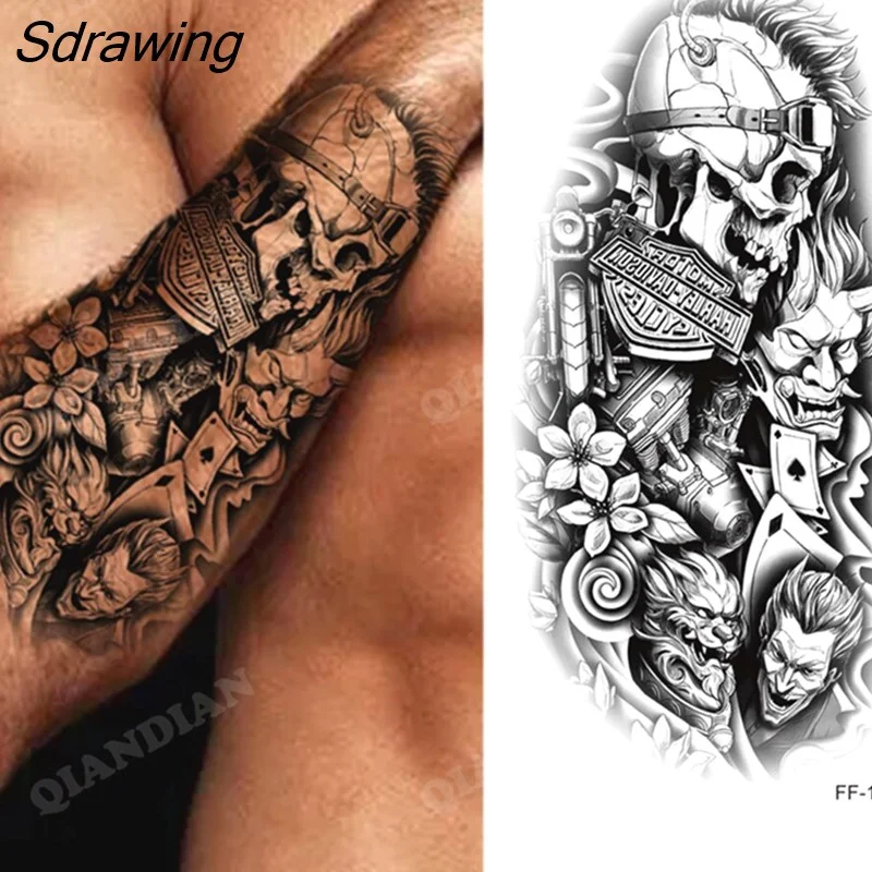 Sdrawing New Waterproof Temporary Tattoo Sticker Lion King Tiger Wolf Forest Mechanical Wild Boat Men Body Art Arm Fake Tatoo Women 328-0