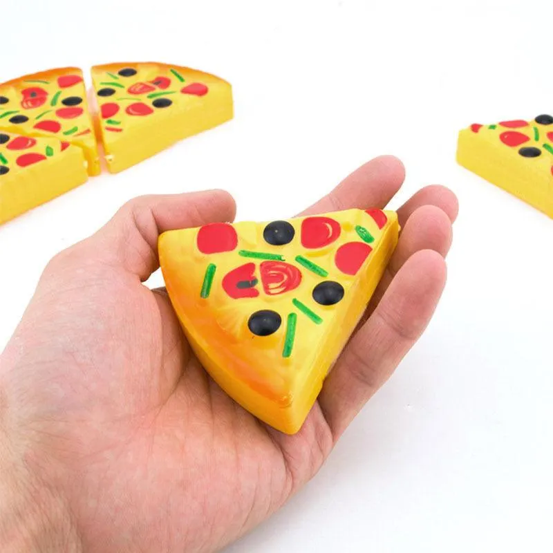 Brand New 6PCS Childrens Kids Pizza Slices Toppings Pretend Dinner Kitchen Play Food Toys Kids Gift