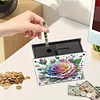 (US Local)Rose DIY Money Storage Box Diamond Painting Art Piggy Bank for Beginners
