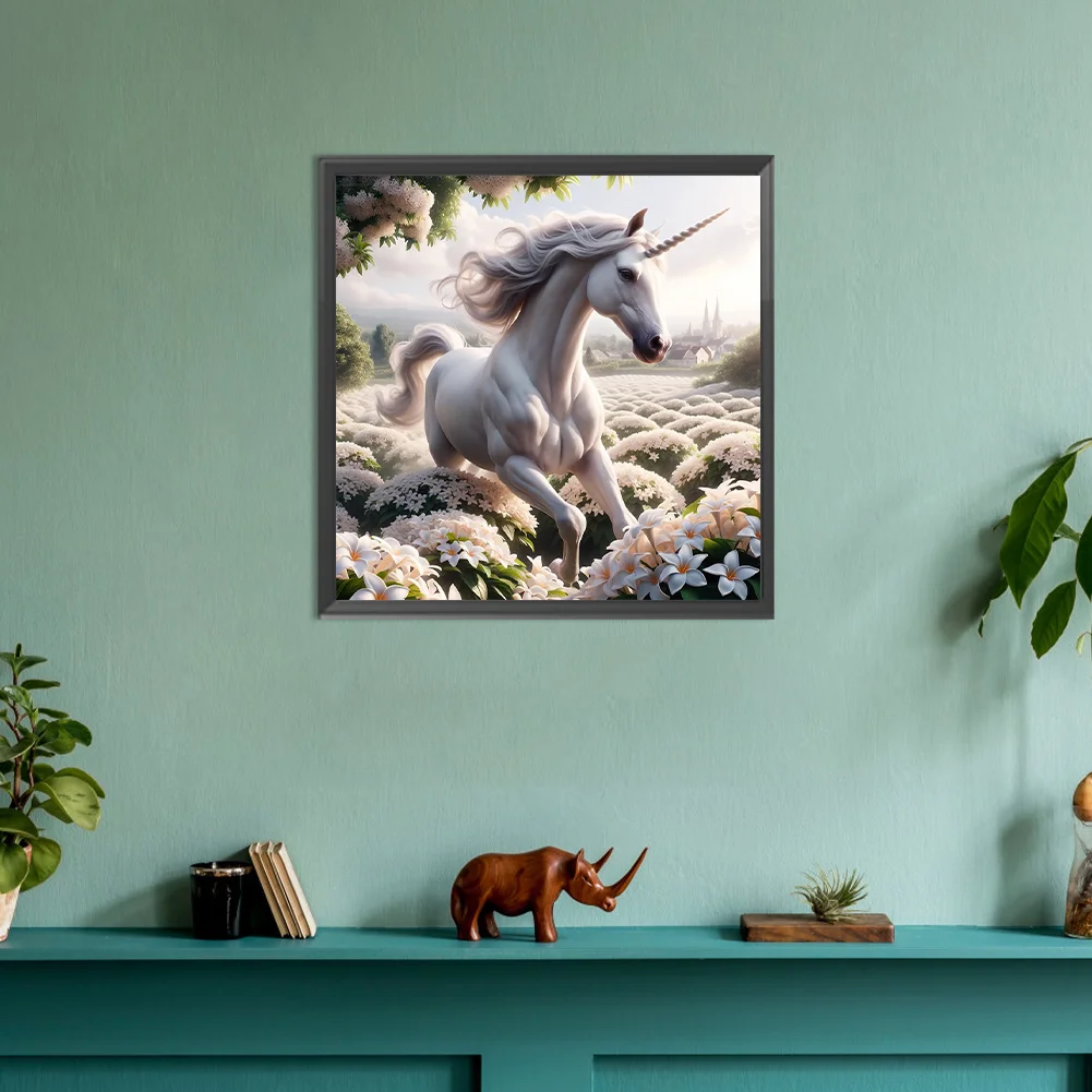 Full Round Diamond Painting 30*30cm - Garden Unicorn