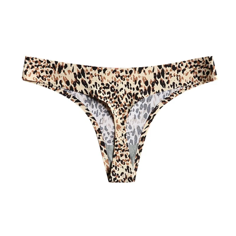 Thong Women's Panties Seamless Silk Underwear T-back Sexy  Lingerie Ladies Low-Rise G String Comfortable Underpants