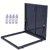 [US Local Warehouse] Roof Hatch Skylight Roof Caps Aluminum Frame Galvanized Sheet 80x80cm with Switch Type Handle Loft Ventilation Roof Access Hatch Cover Plate Rooftop Hatch Cover Plate for Wellhead Lid/Cellar Cover
