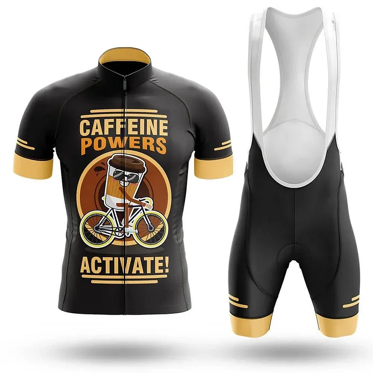 Caffeine Powers Men's Short Sleeve Cycling Kit