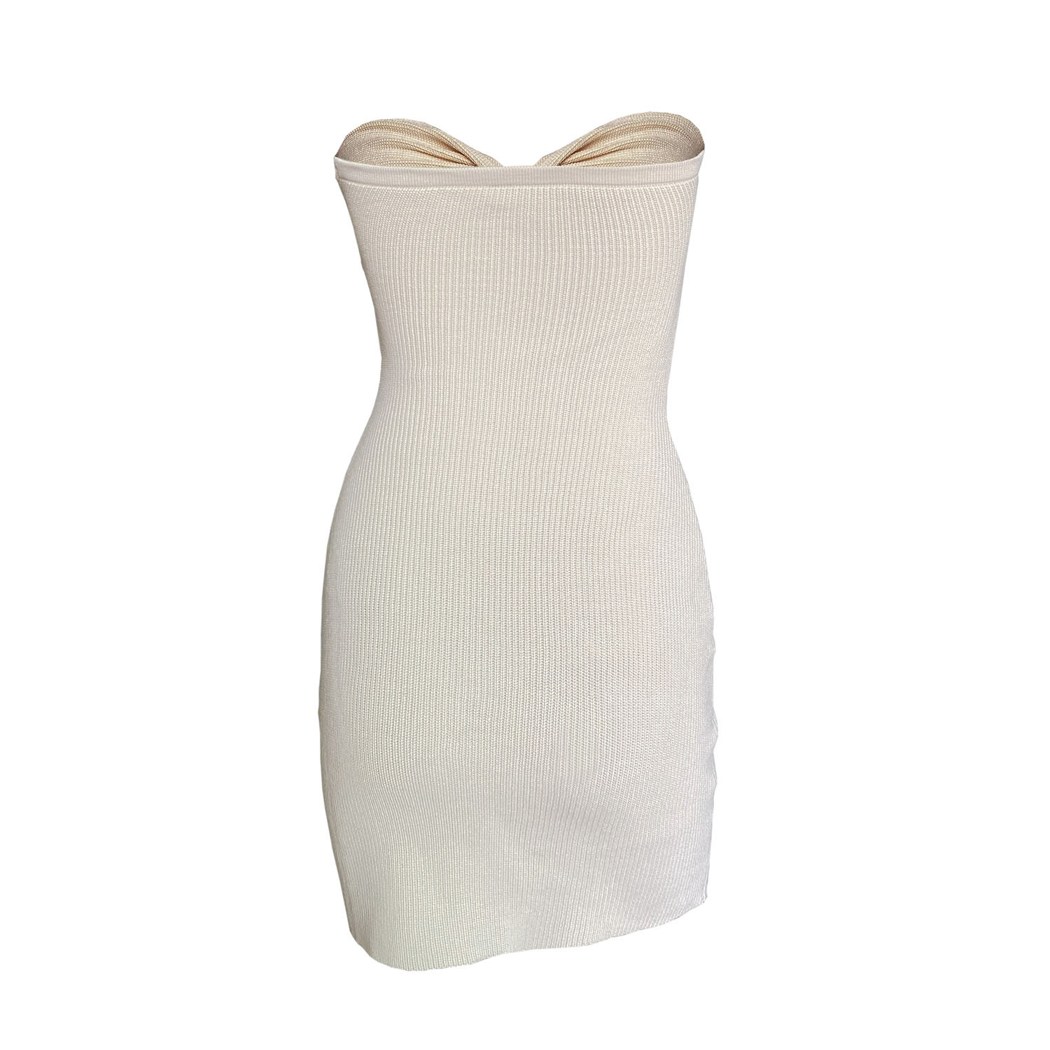 Ootddress Party Evening Club Mini Knit Dress Summer Off-Shoulder Knitwear Sexy Backless Female Bandage Twist Strapless Dress 2025