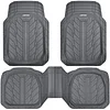 CAR PASS DeepDish Floor Mats for Cars Full Set,Heavy Duty Rubber Car Mats 3-Piece,Universal Waterproof Trim-to Fit Automotive Floor Mats for Truck Van SUV, Durable All-Weather Car Mats(Pure Gray)
