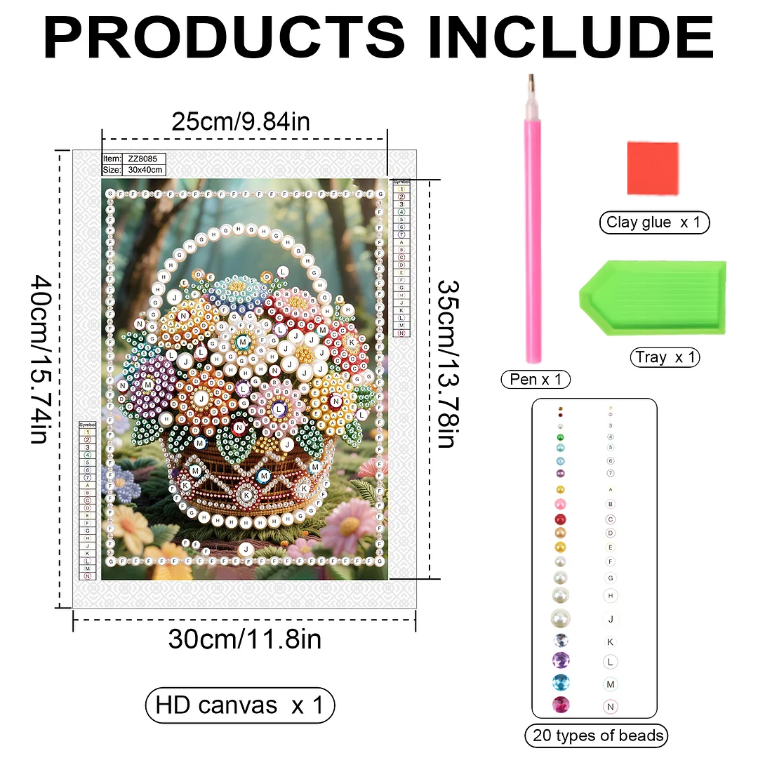Brown Flower Basket DIY Partial Diamond Pearl Painting Art Kits 30x40cm Special Shape Pearl Gem Paintings Picture Arts Craft for Home Wall Decor