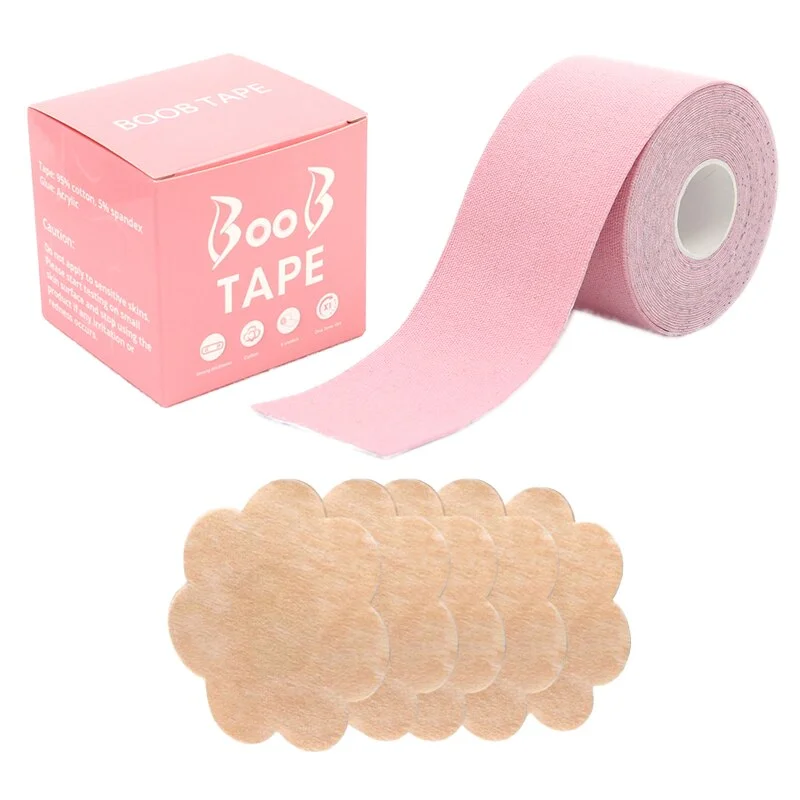 Billionm 1 Roll Women Boob Lift Tape Nipple Covers Sticker Free Cut Breast Chest Pasties Adhesive Tape Sticky Push Up Invisible Bra Pads