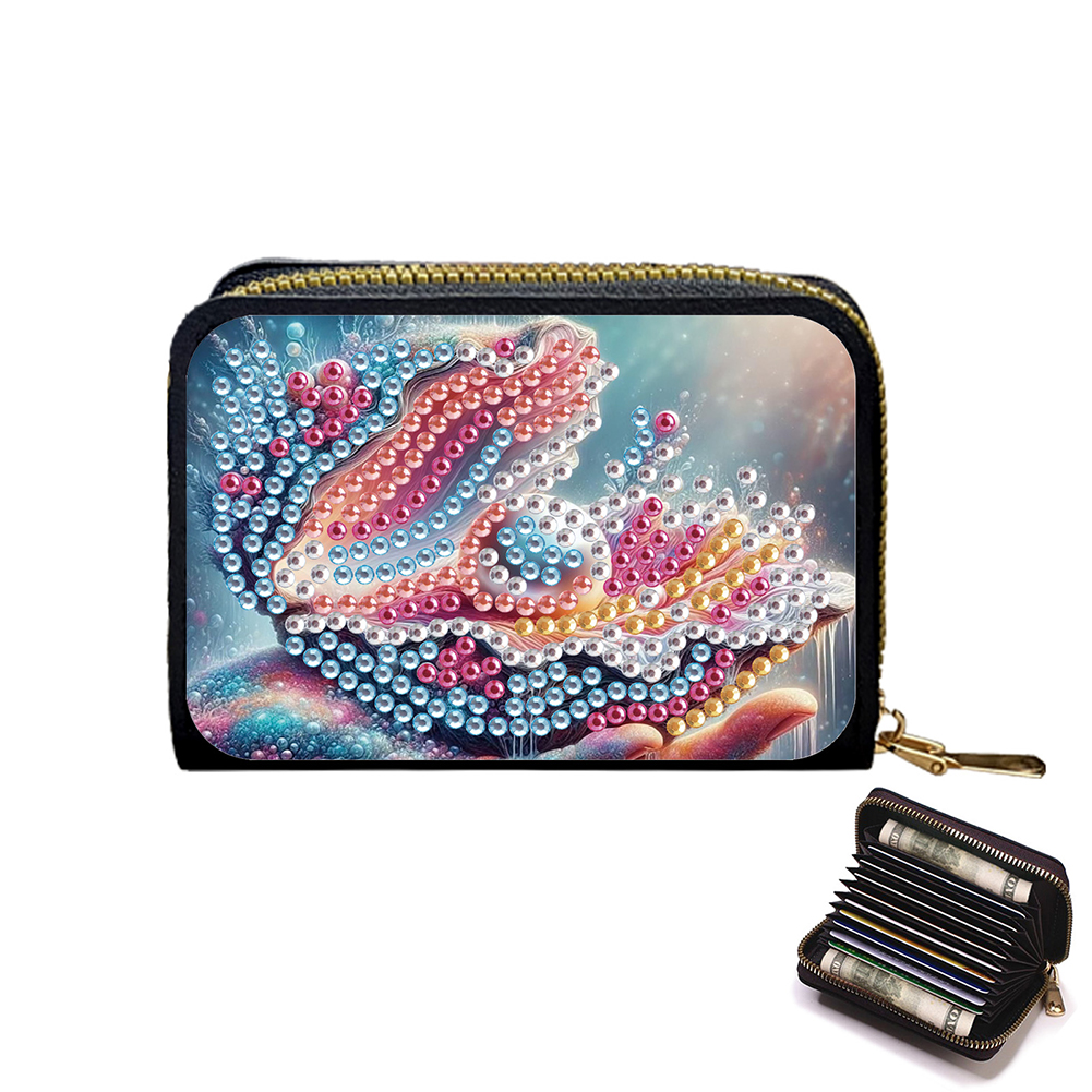 Pearl 5D DIY Diamond Painting Wallet Diamond Painting Card Holder Coin Purse