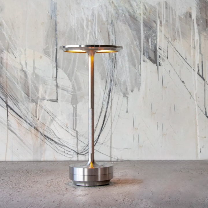 (Wholesale) Metallic Cordless Lamp - Dimmable & Rechargeable Waterproof Desk Light - Appledas