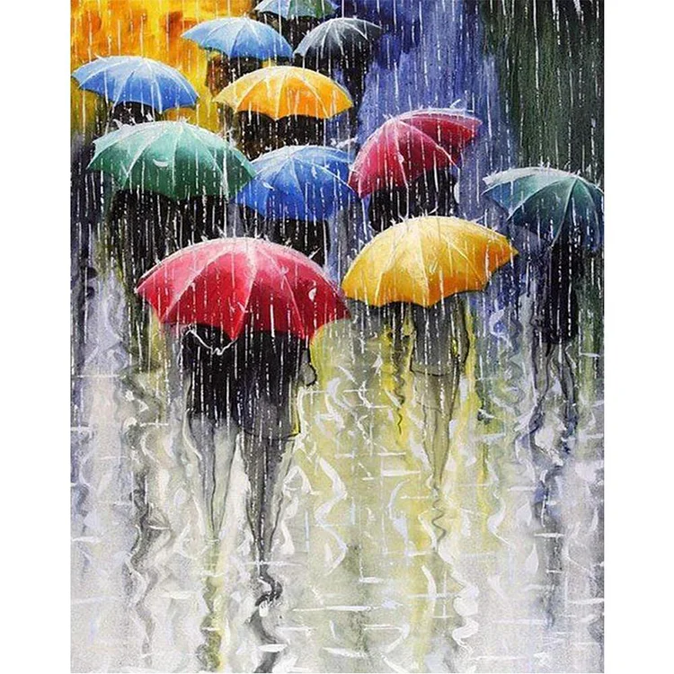 Raining Street - Painting By Numbers - 40x50cm