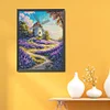 Windmill And Hut-14CT Stamped Cross Stitch Egyptian Cotton 30*40cm/11.81*15.75in tapestrymarket