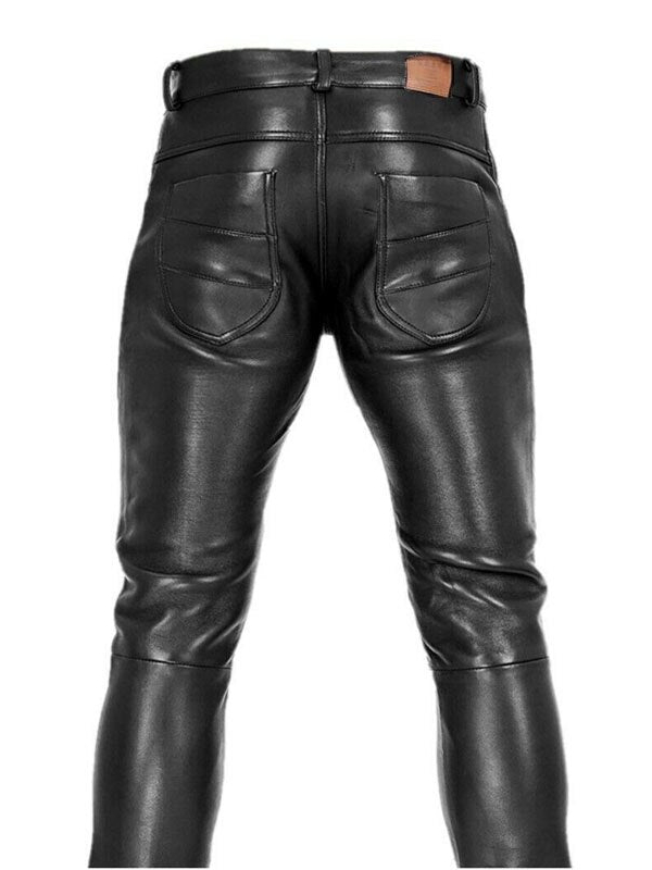 Casual Skintight Leather Pant