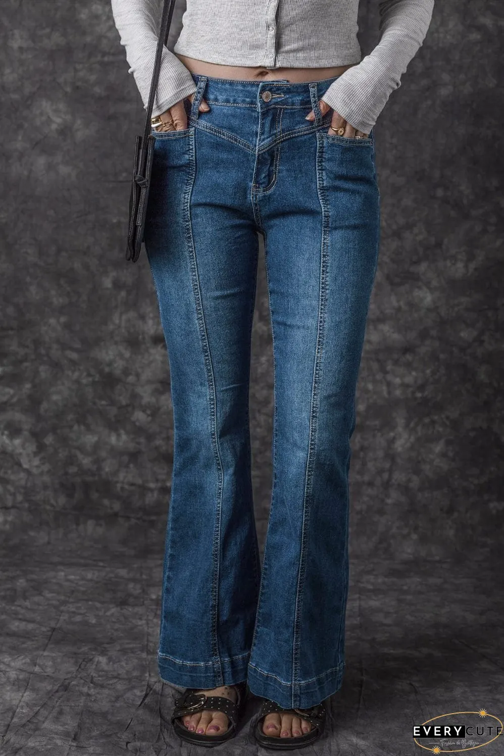 Trendy Flared Leg Jeans
