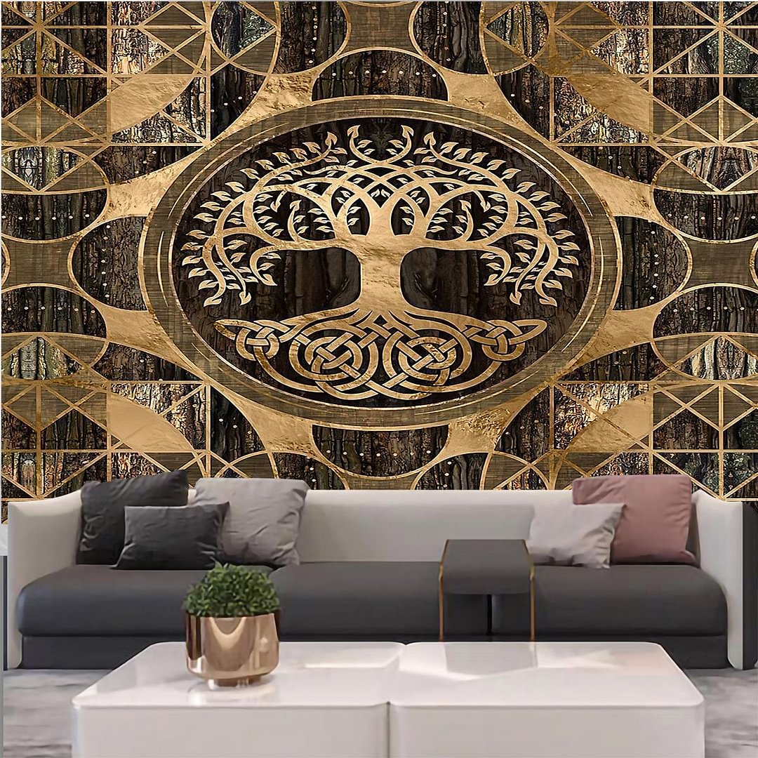 Mysterious Life Tree Home Decoration Tapestry Mandala Psychedelic Scene Wall Tapestry Bohemian Decorative Sofa Blanket Yoga Mat