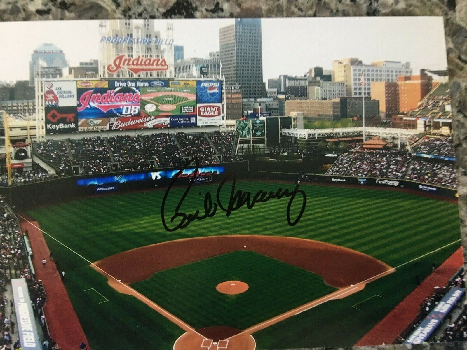 RICK MANNING CLEVELAND INDIANS 1976 GOLD GLOVE WINNER RARE SIGNED Photo Poster painting+ BONUS