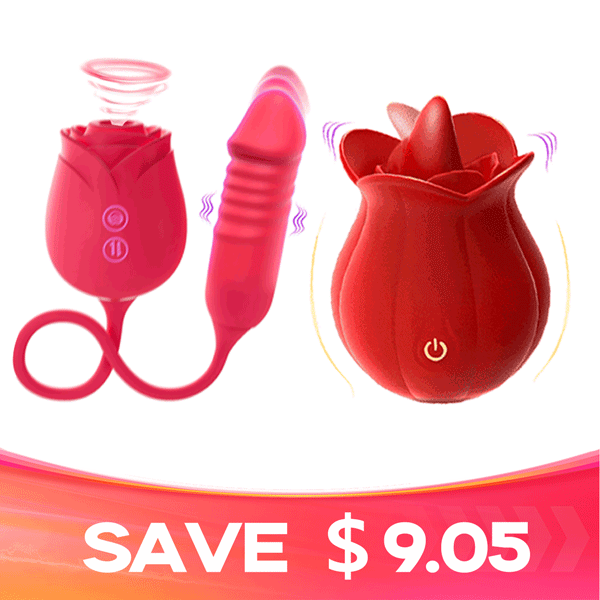 Includes 2 Bestselling Toys - Rose Mary Dual Stimulator & Mlem Rose Clitoral Licker By Rose Toy