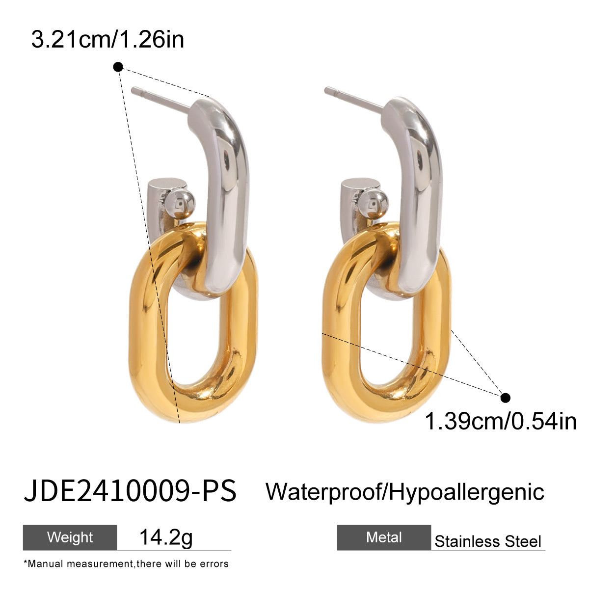 Jie Ding Stainless Steel Color Matching Geometric Earrings Ins Earrings Titanium Steel Earring
