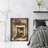 Christmas Fireplace-11CT Stamped Cross Stitch 40*53cm/15.75*20.87in tapestrymarket