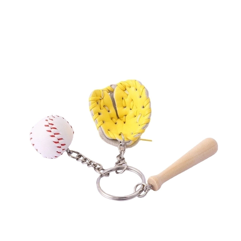 Fashion Baseball Pu Leather Unisex Bag Pendant Keychain