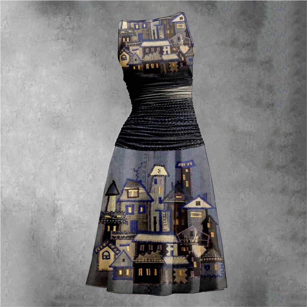 Women's Retro Town Printed Maxi Dress