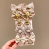 Cute Flower Gauze Plaid Bowknot Hair Bands for Kids