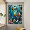 (Big Size)Seahorse - 11CT Stamped Cross Stitch - 40*60cm - Animal