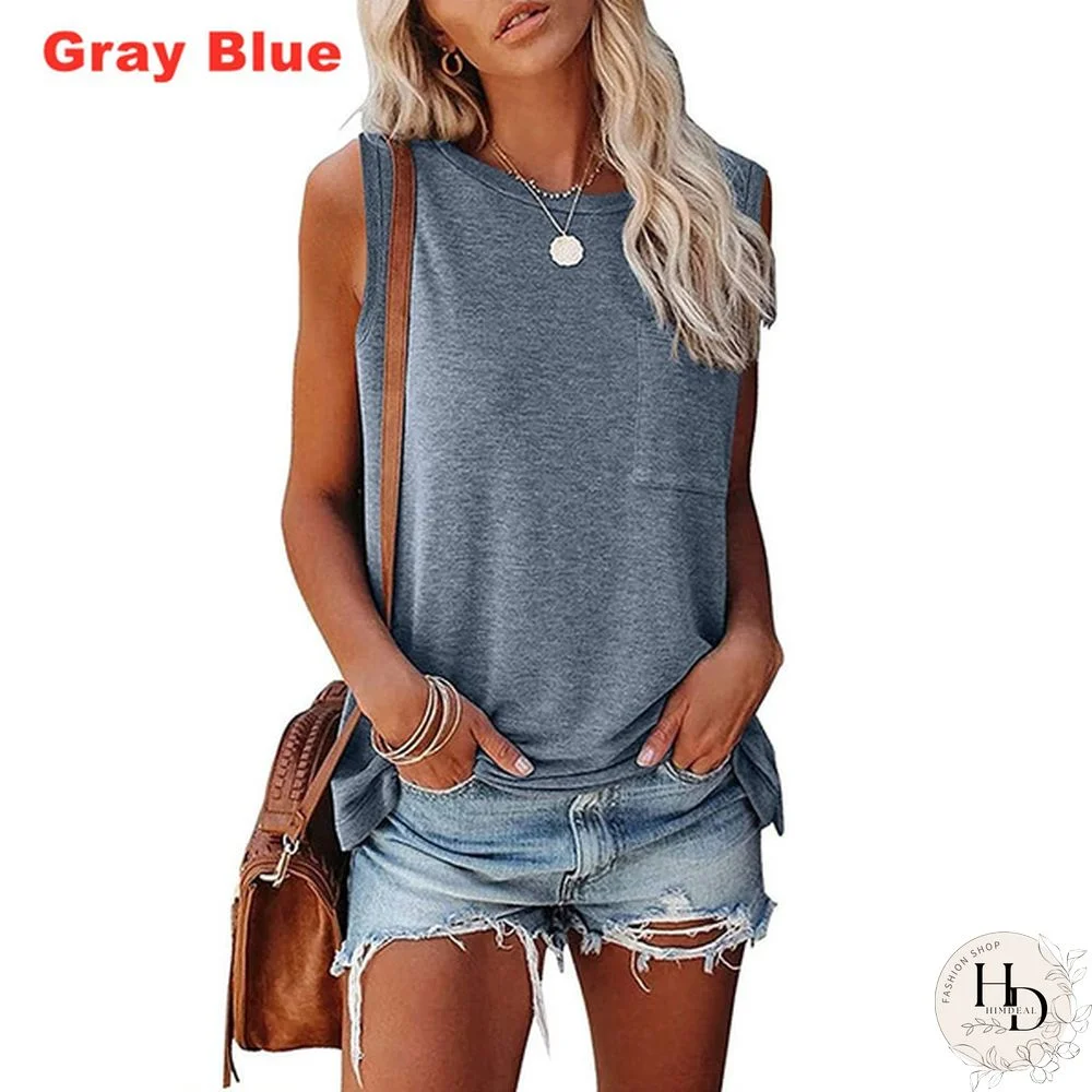 NEW Plus Size Womens Summer Deep V-neck Tops Pure Color T-shirt Ladies Fashion Casual Tank Tops Loose Button-up Blouse Lady Sleeveless Shirts XS-8XL