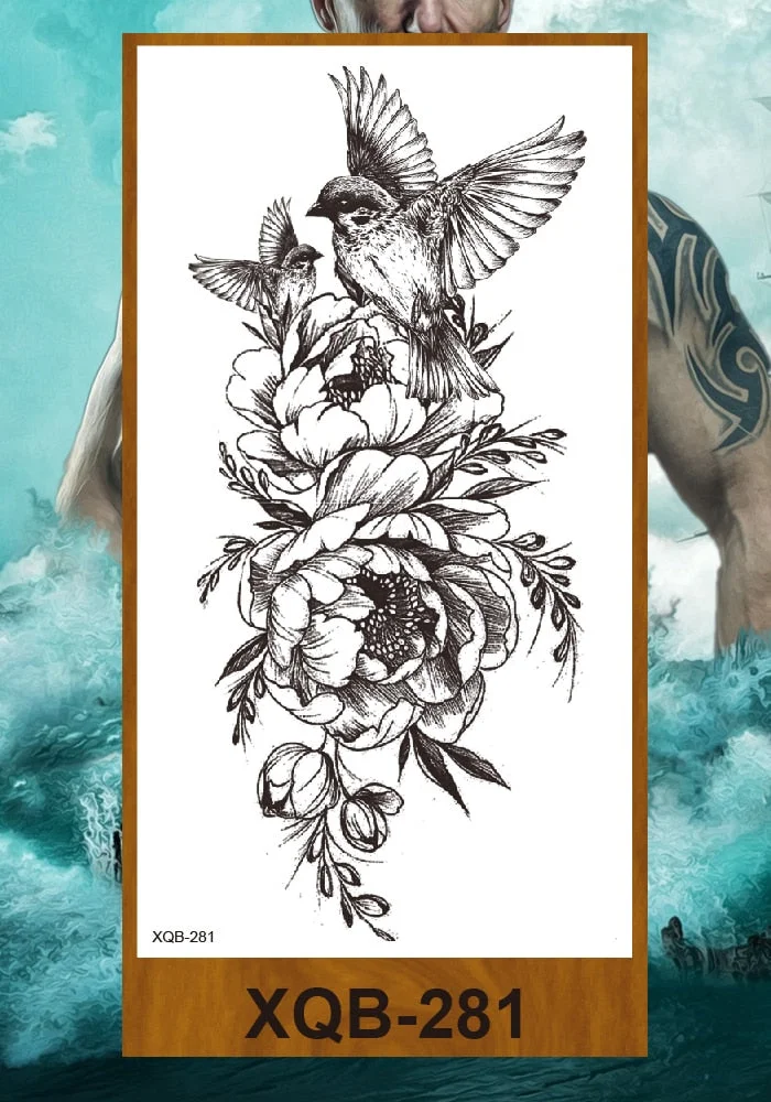 Temporary Tattoo Stickers Woman Girl Arm Chest Neck Ankle Fake Tatoo Flower Cute Flower Fox Owl Elephant Deer Horse Hummingbird