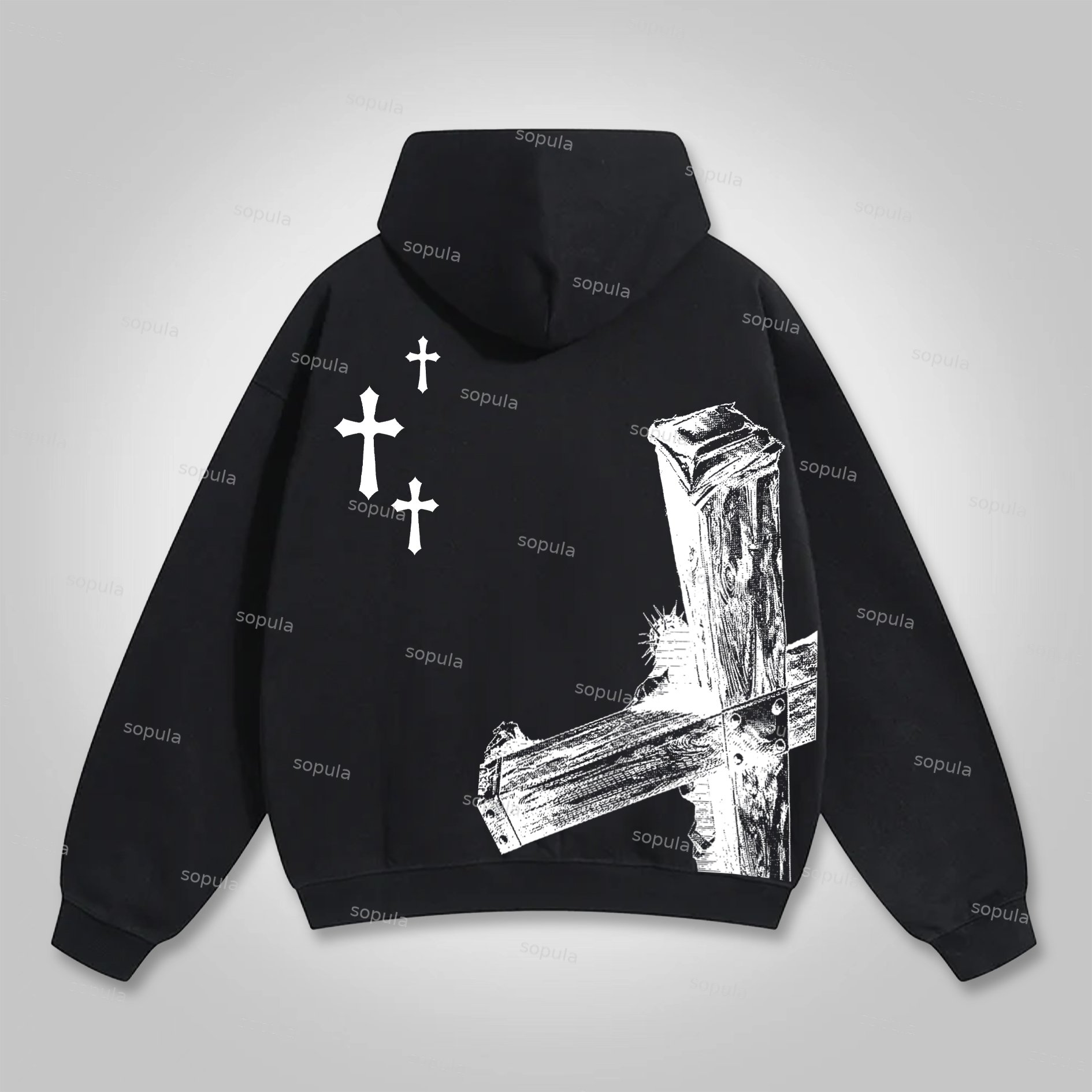 Sopula Men's Jesus Saves Graphic Cross Pocket Hoodie - SOPULA