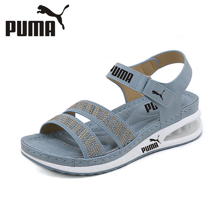 Sandały Puma casual air cushion bottom z dużym klinem i kryształkami