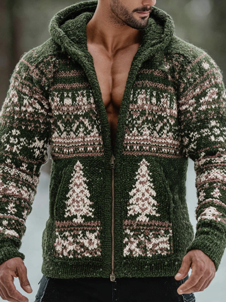 Men's Winter Retro Christmas Warm Knitted Sweater Coat elevenforest