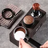 Coffee Tamper Base Set Wood Grain Coffee Machine Tamper Hammer Powder Distributor 51/58mm