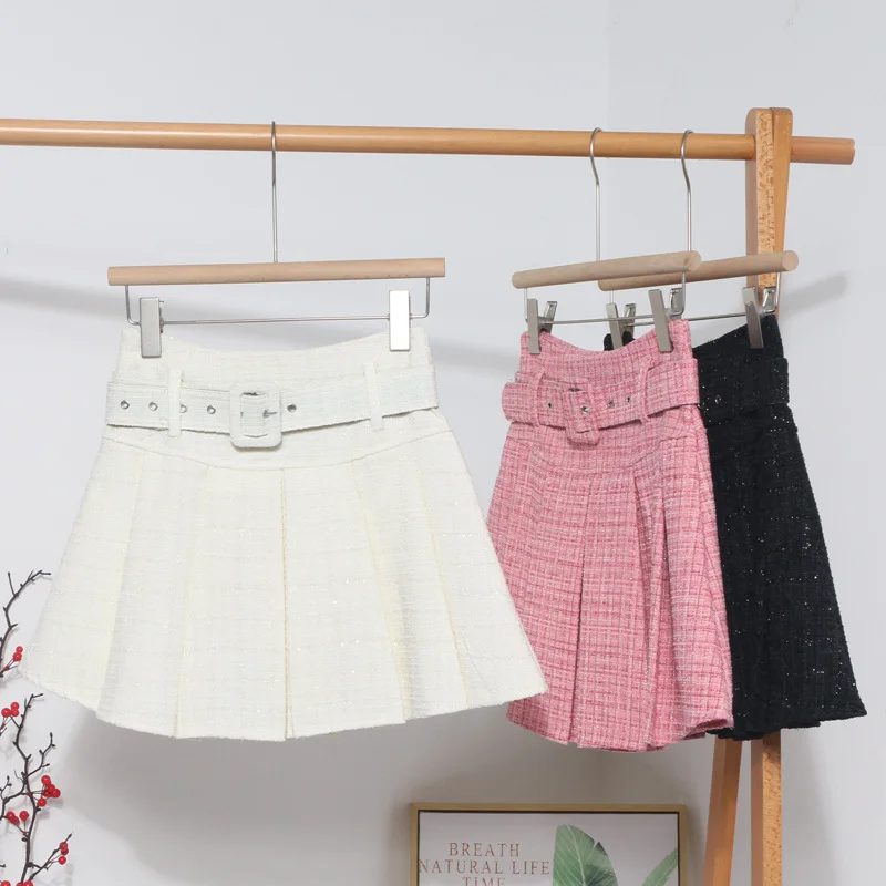 Uveng Autumn And Winter New Coarse Flowers Of The Hundred-Fold Skirt Pink Skirt High Waist Slim Skirt A Word Anti-Light Skirt 8211
