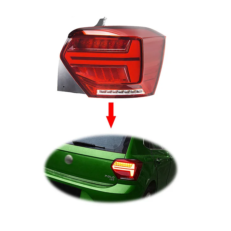 Upgrade Q2 style LED dynamic flow Tail light Tail lamp for VW Volkswagen polo MK6 2019-2022 sequential Taillight Taillamp ITN Auto