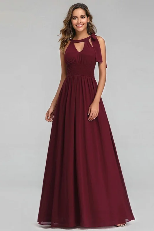 Beautiful Burgundy Ruffles Prom Dress Long New Arrival Evening Party Gowns - lulusllly