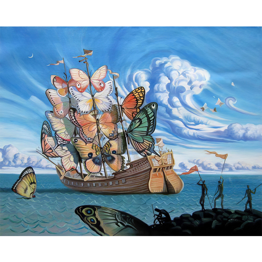 

Butterfly Boat - Round Drill Diamond Painting - 40*30CM, 501 Original