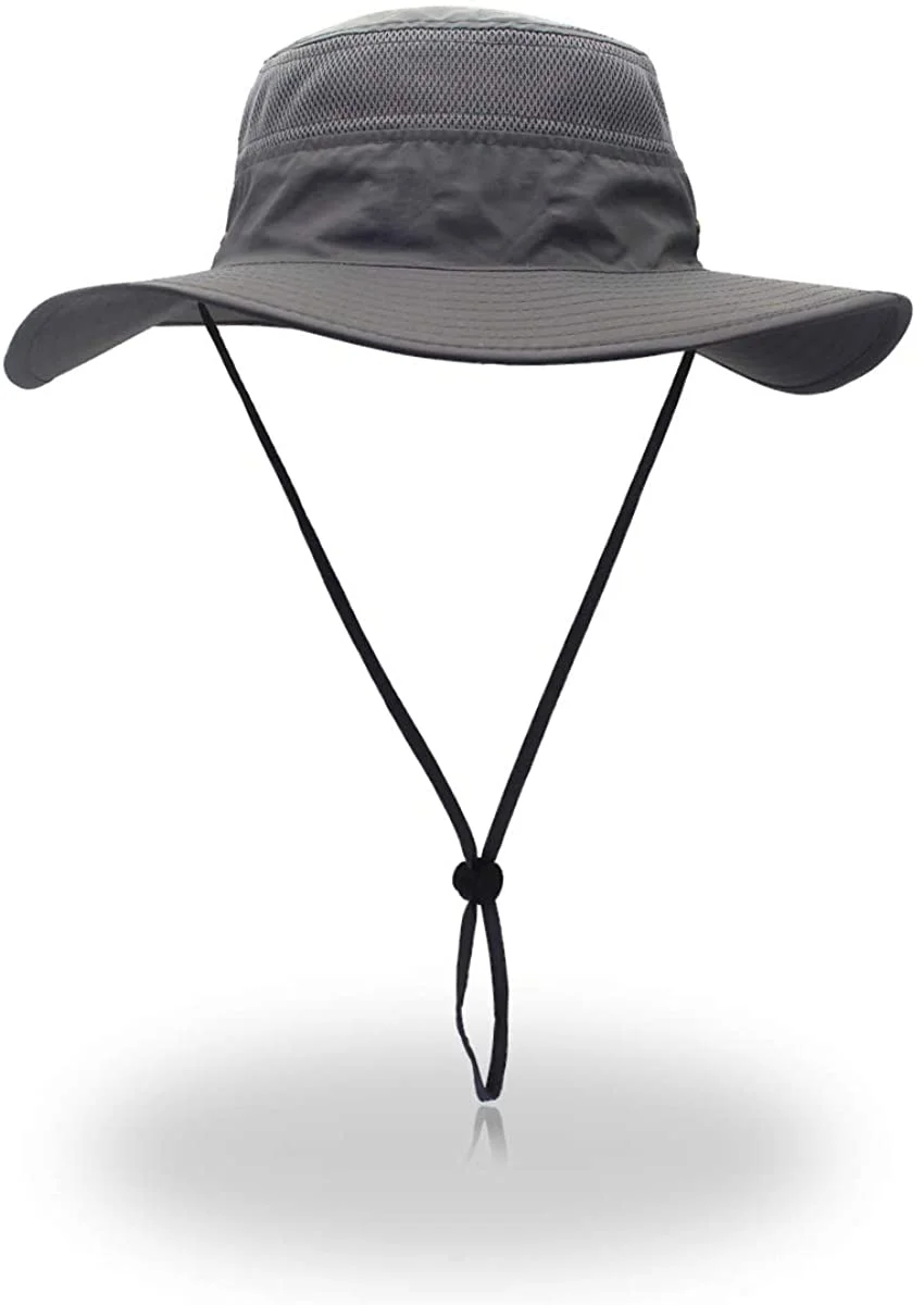 Windproof Fishing Hats UPF50+ UV Protection Sun Cap Outdoor Bucket Mesh Hat 56-61cm